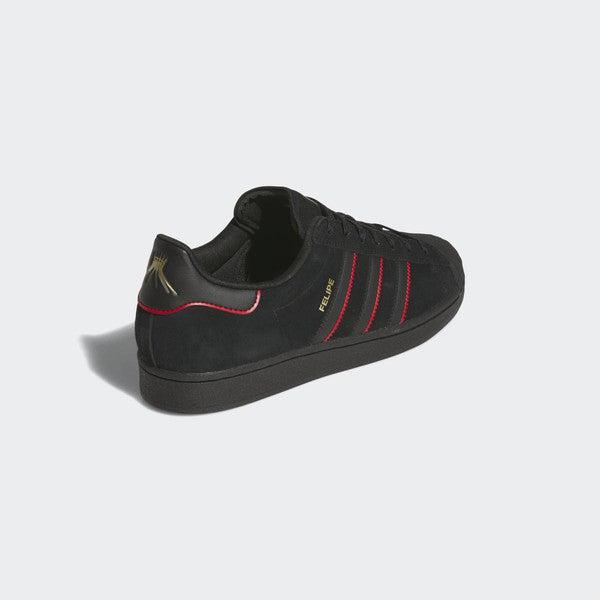 Adidas x Felipe Gustavo Superstar ADV Core Black - Better Scarlet - Gold Metallic-Black Sheep Skate Shop