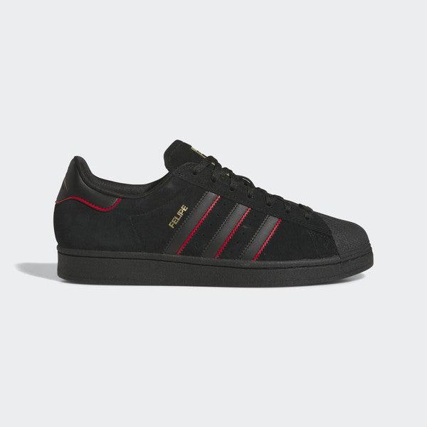 Adidas x Felipe Gustavo Superstar ADV Core Black - Better Scarlet - Gold Metallic-Black Sheep Skate Shop