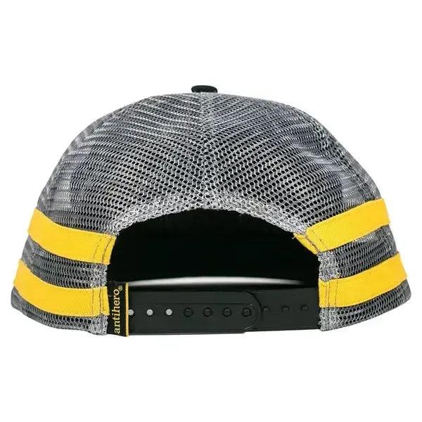 Anti Hero Basic Eagle Embroidered Trucker Snapback Hat Black - Charcoal - Yellow-Black Sheep Skate Shop