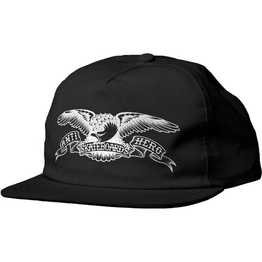 Anti Hero Basic Eagle Snapback Hat Black - White-Black Sheep Skate Shop