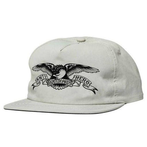 Anti Hero Basic Eagle Snapback Hat Light Grey - Black-Black Sheep Skate Shop