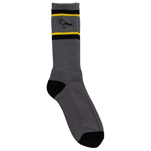 Anti Hero Basic Pigeon Embroidered Socks Grey - Black-Black Sheep Skate Shop