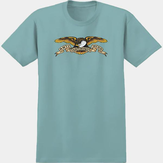 Anti Hero Eagle T-Shirt Heather Arctic - Black-Black Sheep Skate Shop