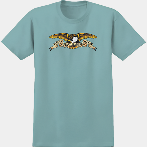 Anti Hero Eagle T-Shirt Heather Arctic - Black-Black Sheep Skate Shop