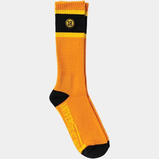Anti Hero Hecho Por Embroidered Socks Orange - Yellow-Black Sheep Skate Shop