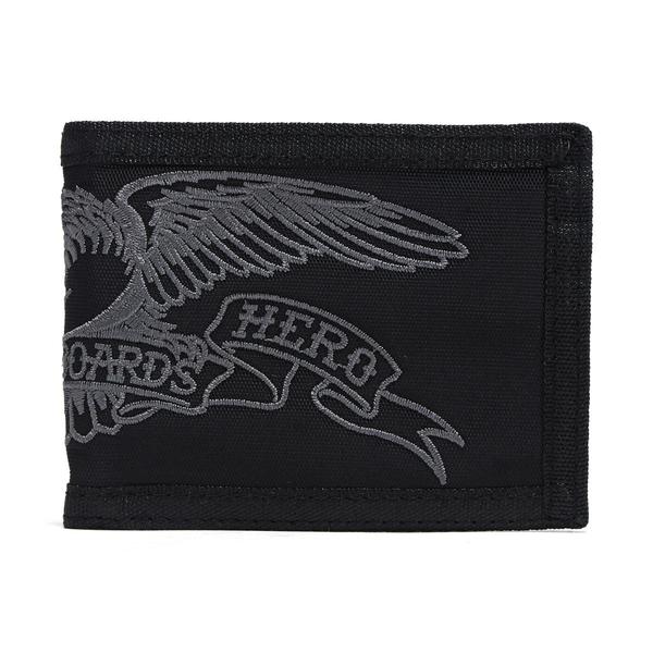 Anti Hero Skateboards Basic Eagle Nylon Wallet Black - Grey-Black Sheep Skate Shop