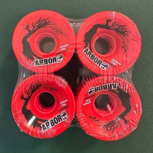 Arbor Mosh Soft Cruiser Longboard Wheels 78a 63mm Red-Black Sheep Skate Shop
