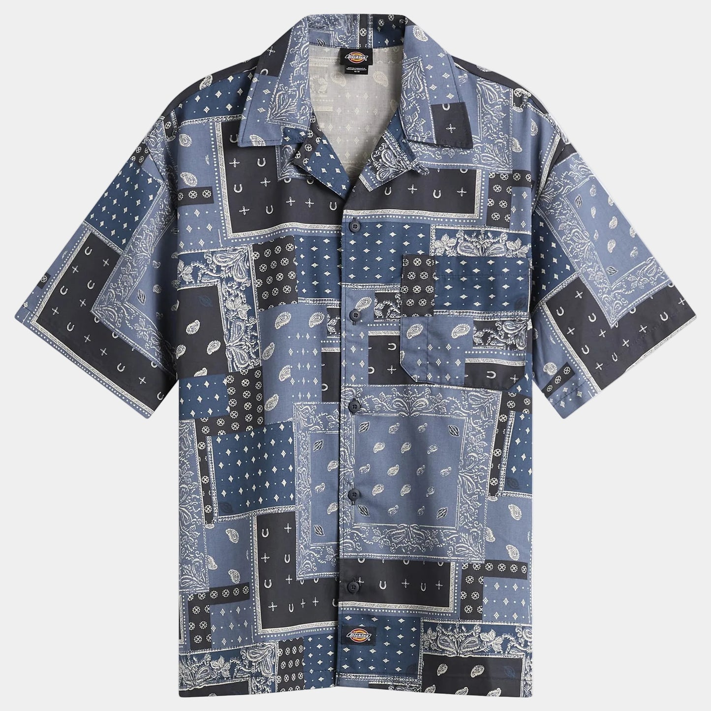 Dickies Glandorf Bandana Twill Short Sleeve Shirt Navy