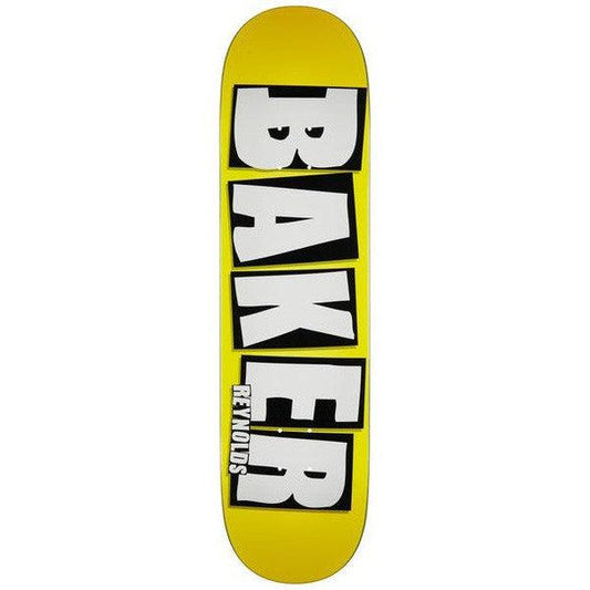 Baker Skateboards Andrew Reynolds Brand Name Neon Yellow Deck 8.38"-Black Sheep Skate Shop