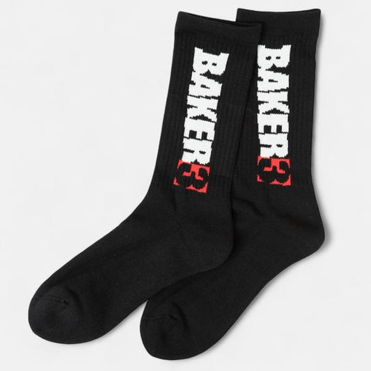 Baker Skateboards Baker 3 Crew Socks Black-Black Sheep Skate Shop