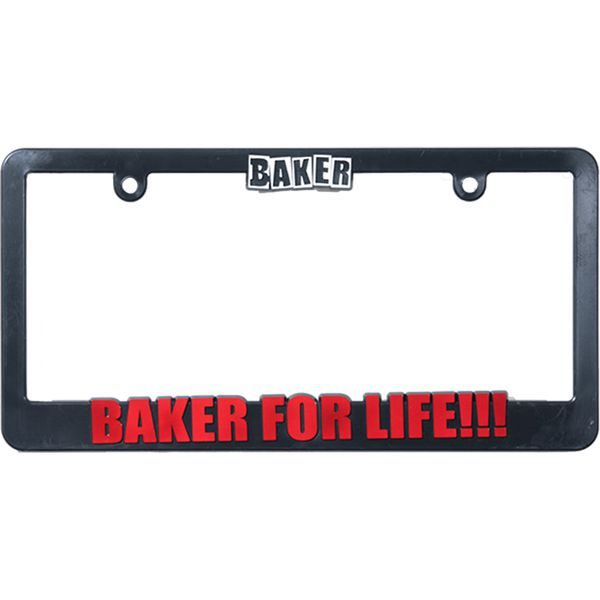 Baker Skateboards Baker For Life License Plate Holder-Black Sheep Skate Shop