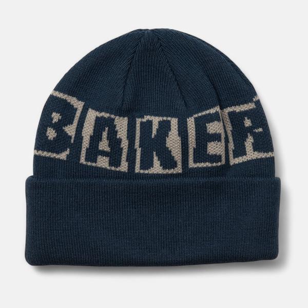 Baker Skateboards Brand Logo Beanie Navy - Grey-Black Sheep Skate Shop