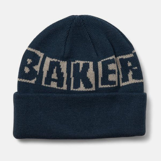 Baker Skateboards Brand Logo Beanie Navy - Grey-Black Sheep Skate Shop