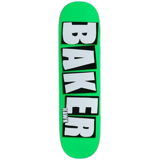 Baker Skateboards Riley Hawk Brand Name Neon Green Deck 8.5"-Black Sheep Skate Shop