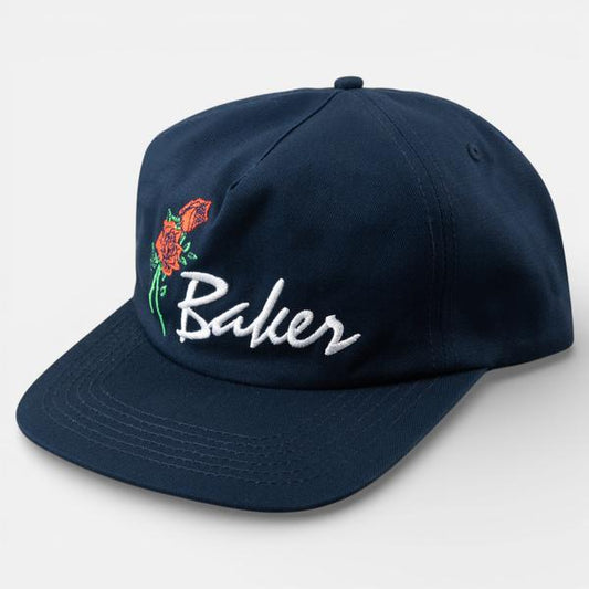 Baker Skateboards Roses Snapback Hat Navy-Black Sheep Skate Shop