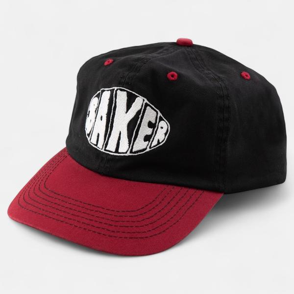 Baker Skateboards Sprayed Oval Snapback Hat Burgundy - Black-Black Sheep Skate Shop