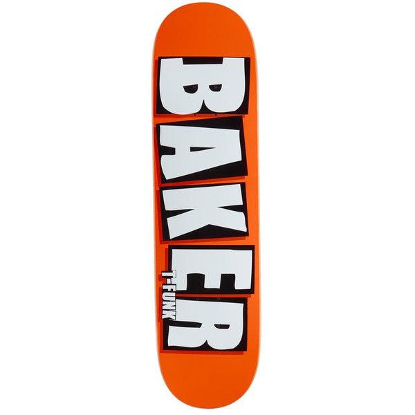 Baker Skateboards T-Funk Brand Name Neon Orange Deck 8.25"-Black Sheep Skate Shop