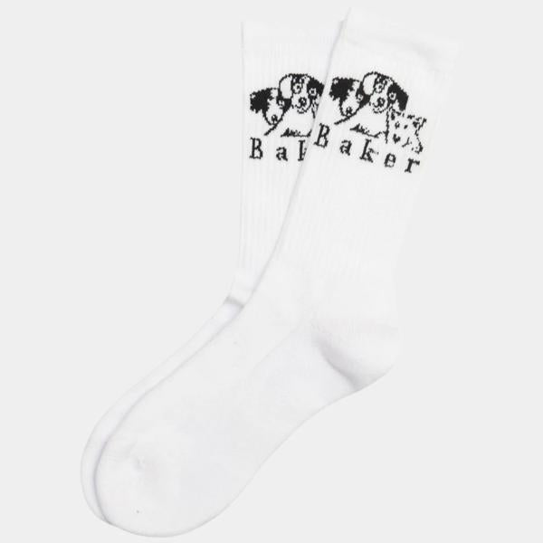 Baker Skateboards Where My Dogs At Socks White-Black Sheep Skate Shop