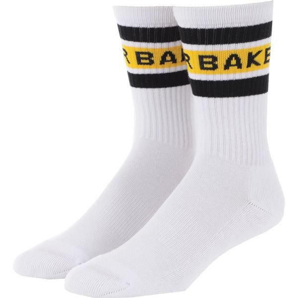 Baker Skateboards White Stripe Socks Black - Yellow-Black Sheep Skate Shop