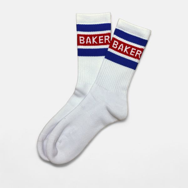 Baker Skateboards White Stripe Socks Blue - Red-Black Sheep Skate Shop