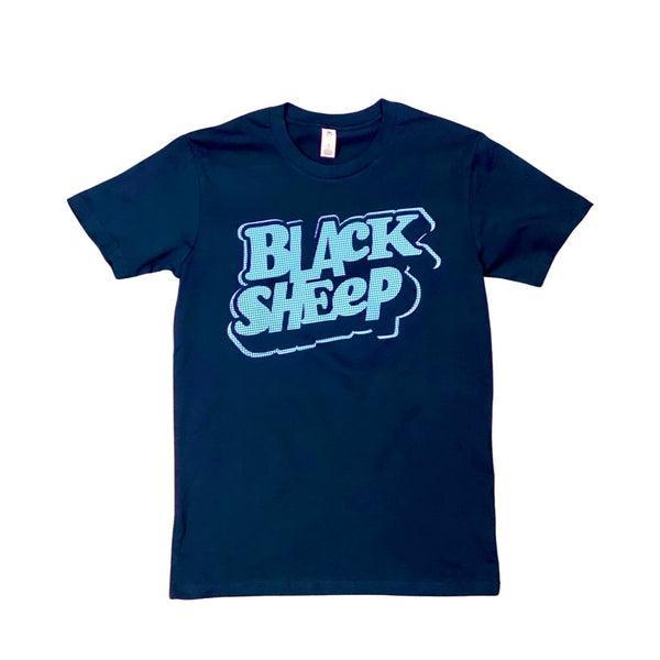 Black Sheep 80's Zine Logo Tee Navy-Black Sheep Skate Shop