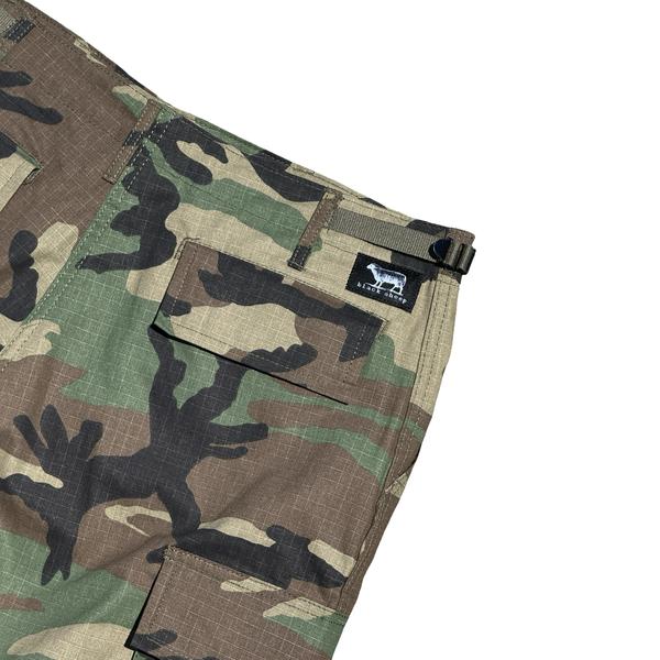Black Sheep Cargo Skate Shorts - Woodland Camo-Black Sheep Skate Shop