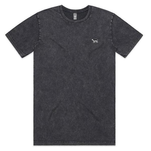 Black Sheep Embroidered Icon Tee Faded Black Stone Wash-Black Sheep Skate Shop