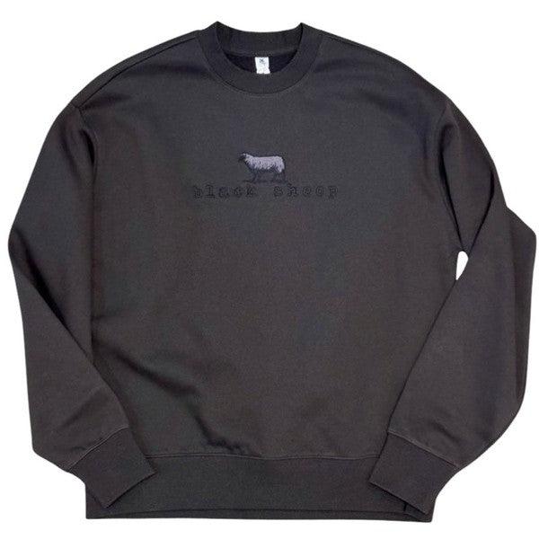 Black Sheep Embroidered OG Logo Heavy Weight Crewneck Sweatshirt Coal-Black Sheep Skate Shop