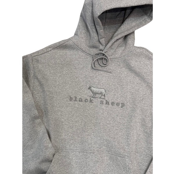 Black Sheep Embroidered OG Logo Heavy Weight Hooded Sweatshirt Athletic Heather-Black Sheep Skate Shop