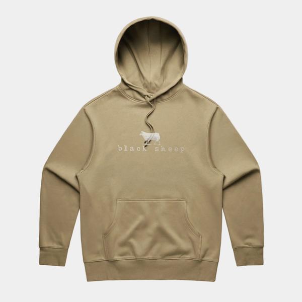 Black Sheep Embroidered OG Logo Heavy Weight Hooded Sweatshirt Sand-Black Sheep Skate Shop
