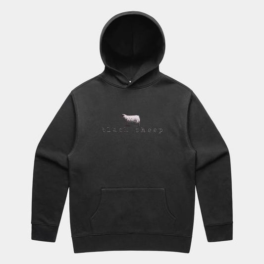 Black Sheep Embroidered OG Logo Relax Hooded Sweatshirt Faded Black-Black Sheep Skate Shop