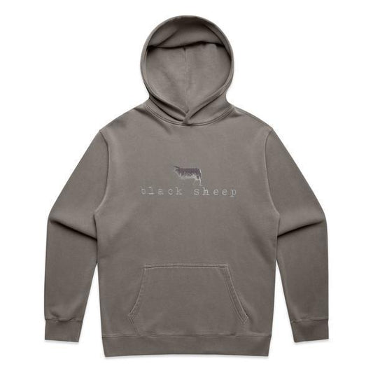 Black Sheep Embroidered OG Logo Relax Hooded Sweatshirt Faded Grey-Black Sheep Skate Shop