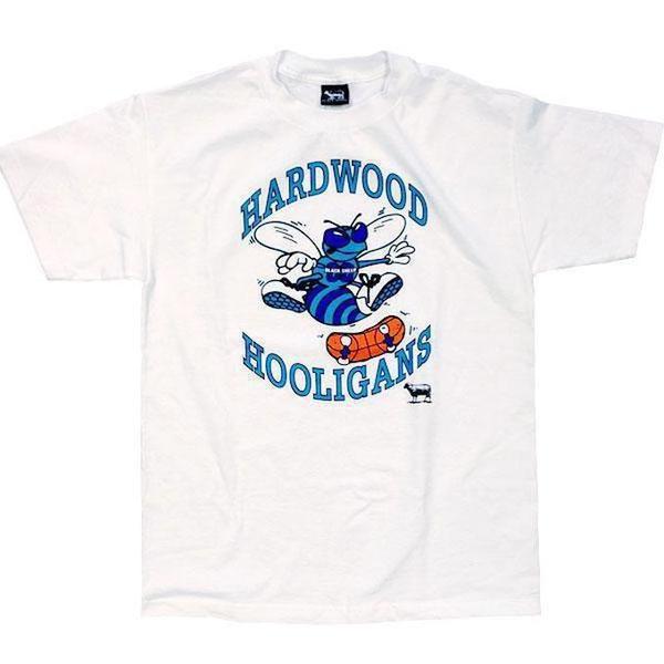 Black Sheep Hardwood Hooligans Tee White-Black Sheep Skate Shop