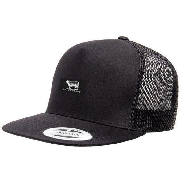 Black Sheep Icon Label Mesh Trucker Hat Black - Black-Black Sheep Skate Shop