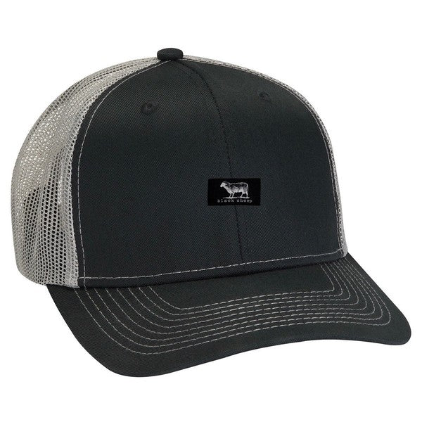 Black Sheep Icon Label Mesh Trucker Hat Black - Charcoal-Black Sheep Skate Shop