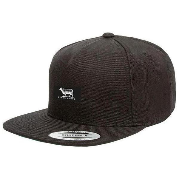 Black Sheep Icon Label Premium Snapback Black - Black-Black Sheep Skate Shop