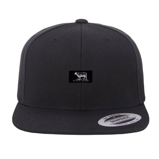 Black Sheep Icon Label Premium Snapback Black - Black-Black Sheep Skate Shop