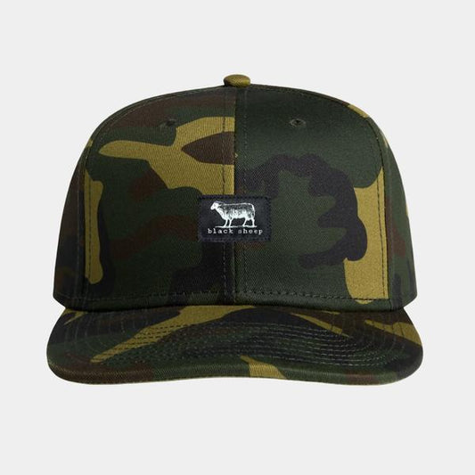 Black Sheep Icon Label Snapback Hat Camo-Black Sheep Skate Shop