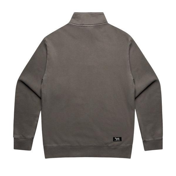 Black Sheep Icon Logo Relax Quarter Zip Fleece Faded Grey-Black Sheep Skate Shop