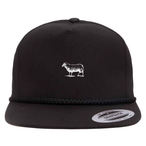 Black Sheep Icon Rope Snapback Hat Black - Black-Black Sheep Skate Shop