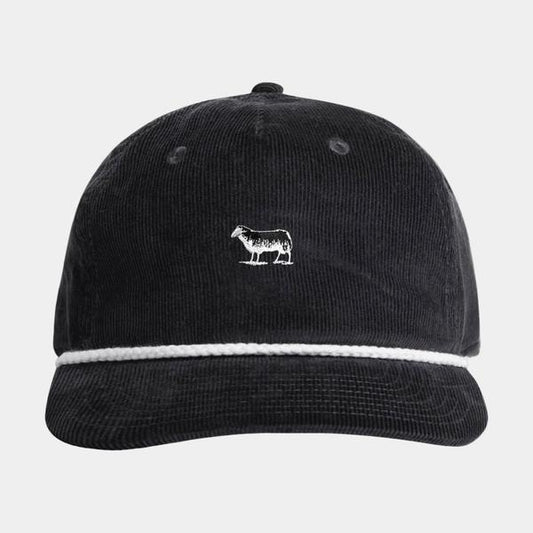 Black Sheep Icon Unstructured Corduroy Rope Hat Black-Black Sheep Skate Shop