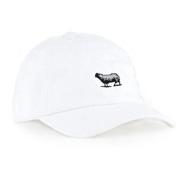 Black Sheep Icon Unstructured Dad Hat White-Black Sheep Skate Shop