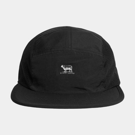 Black Sheep Label Active Nylon 5 Panel Hat Black-Black Sheep Skate Shop