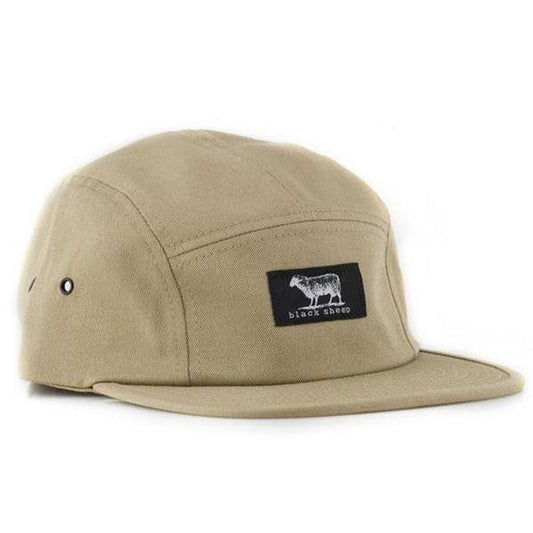 Black Sheep Label Series 5 Panel Hat Khaki-Black Sheep Skate Shop