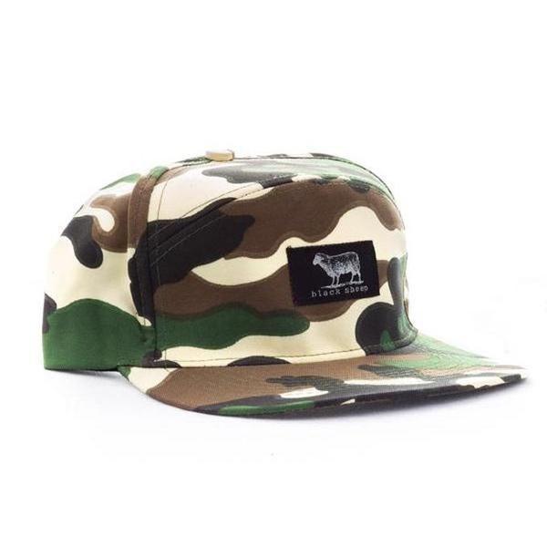 Black Sheep Label Series 6-Panel Camp Hat Woodland Camo-Black Sheep Skate Shop