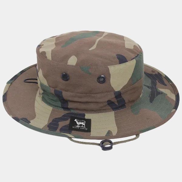 Black Sheep Label Series Adjustable Jungle Hat Woodland Camo-Black Sheep Skate Shop