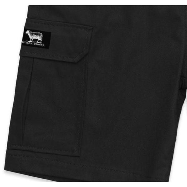 Black Sheep Label Series Classic Cargo Shorts Black-Black Sheep Skate Shop