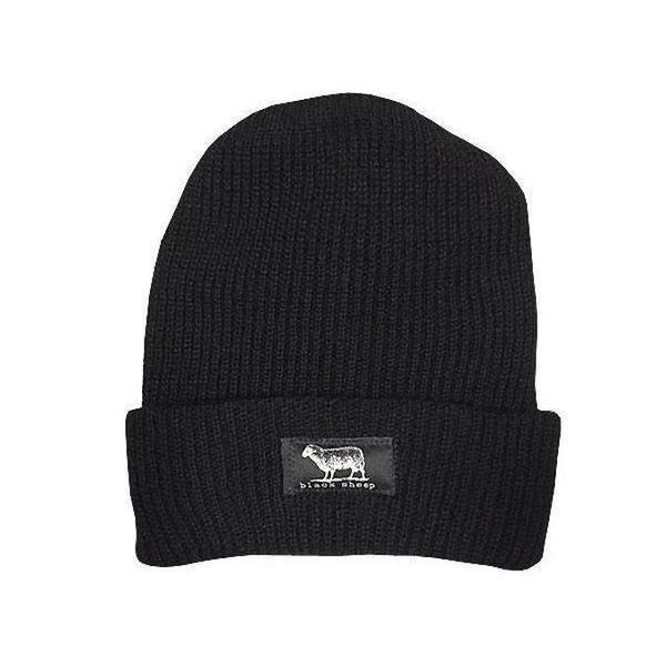 Black Sheep Label Series Cuff Beanie Black-Black Sheep Skate Shop