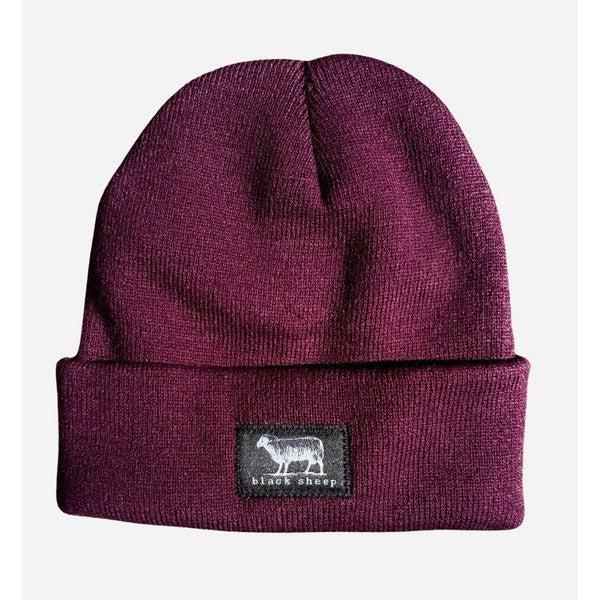 Black Sheep Label Series Cuff Beanie Maroon-Black Sheep Skate Shop