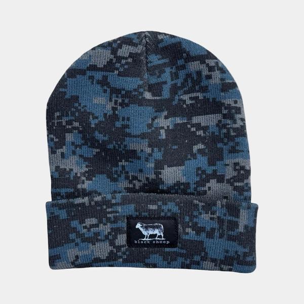 Black Sheep Label Series Cuff Beanie Midnight Navy Digi-Camo-Black Sheep Skate Shop